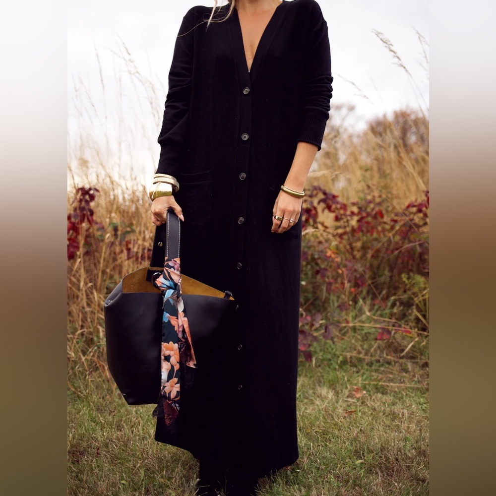 FP Movement by Free People Elegant Black Long Sleeve Cardigan